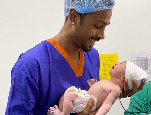 Hardik Pandya and his baby boy