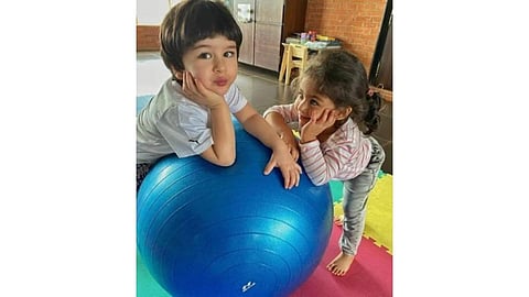 Taimur with Inaaya