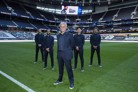 José Mourinho with star players of Tottenham Hotspur