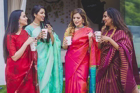Sari shoot: Shravani, Gowri, Paloma & Prakruthi