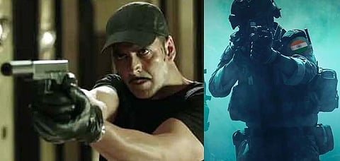 Akshay Kumar and a still from FAU:G