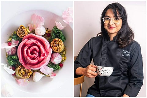 Chef Freny Fernandes has opened Monèr, a desser-bar in Bandra. On left is her plated dessert, Jardin Du Rose
