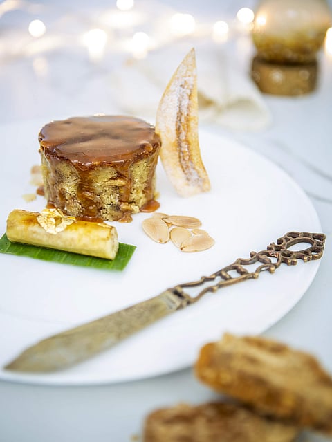 Spiced Almond Banana Jaggery Cake