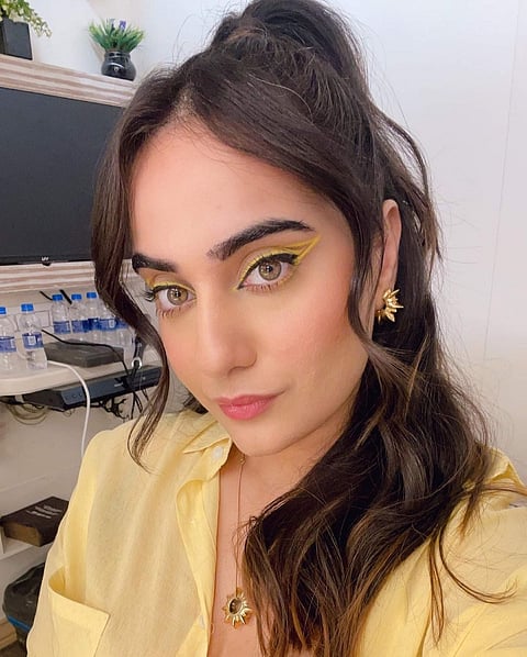 Kusha Kapila flaunting neon eyeliners