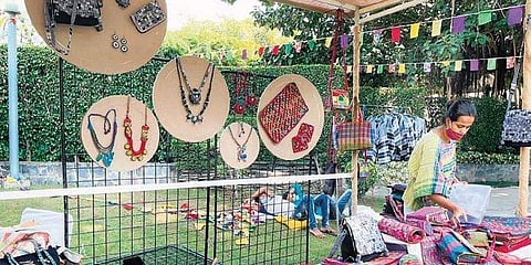 Kalpana Das at an exhibition
