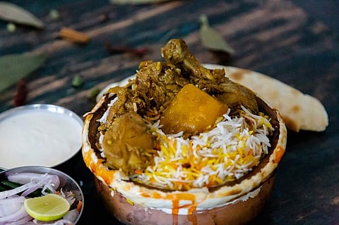 Chicken Handi Biryani at Aminia