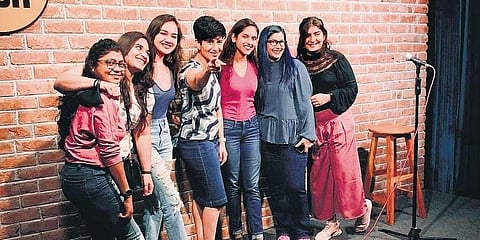 Neeti Palta (centre) with other female comedians at a previous FemaPalooza