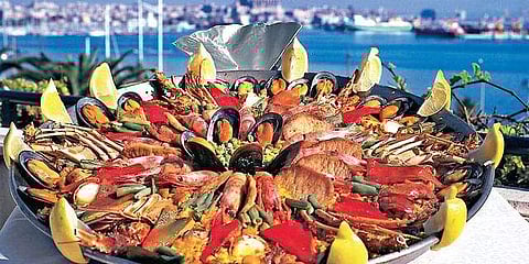 Paella at La Xampanerya, Spain