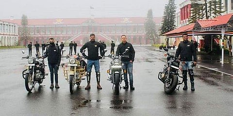 The team of army officers embarking on the journey under Lt Col Hemand Raj. They belong to the Madras Regiment