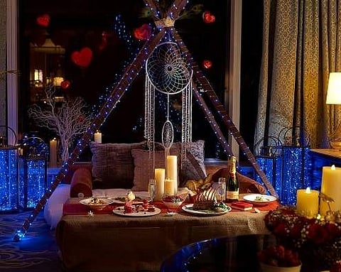 The suite dining setting at Shangri-La Hotel, Bengaluru