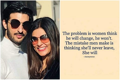 Sushmita Sen shared a cryptic post that reveals a hint of malice towards men, and netizens are wondering if she has broken up with her boyfriend Rohman Shawl.