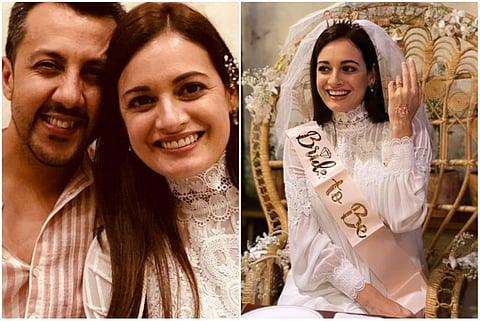Bride-to-be Dia Mirza with Vaibhav Rekhi