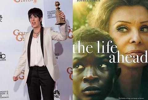 Diane Warren and a poster of the film