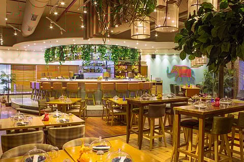 With a mix of regular chairs, high tables and barstools, and an elephant statuette on every table, +94 Bombay exuberates a very calm and casual vibe.