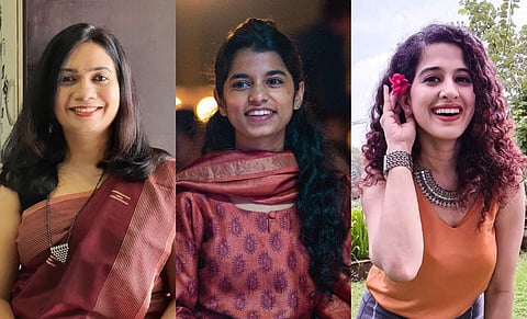 Madhura Bachal (left), Maithili Thakur (centre), Kamiya Jani (right)