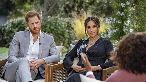 Meghan Markle and Harry with Oprah Winfrey