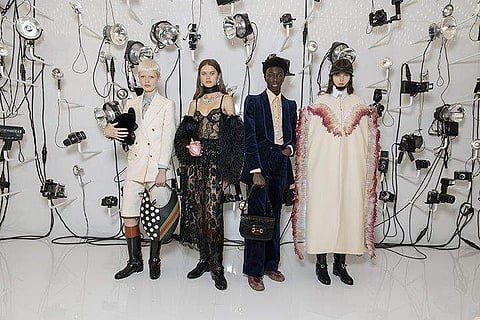 Models at the #GucciAria showcase