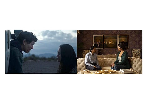 Stills from Nomadland and The White Tiger