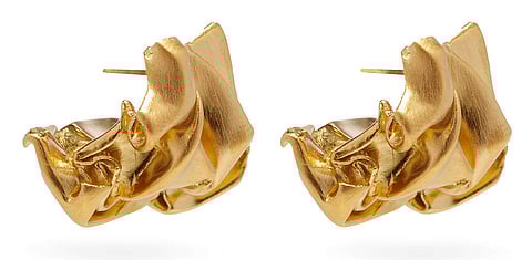 Textured metallic jewellery takes centrestage this season, thanks to labels like Elise Tsikis and Lune