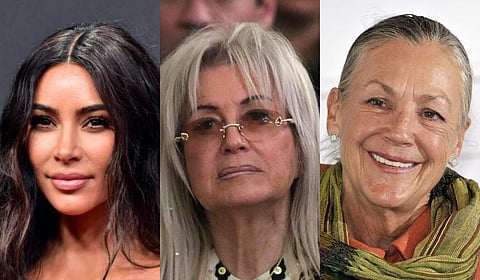 Kim Kardashian (left), Miriam Adelson (centre), Alice Louise Walton (right)