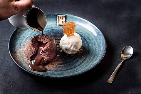 Walnut Brownie and Chocolate Pudding