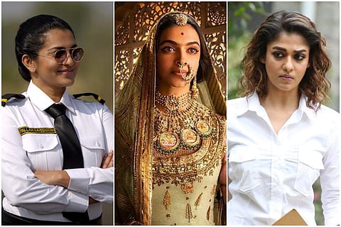 Parvathy Thiruvothu (left), Deepika Padukone (centre), and Nayanthara (right)