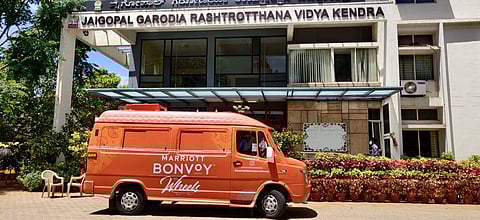 Marriott on Wheels van