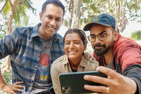 The Family Man series creators Raj Nidimoru and Krishna DK with Samantha Akkineni
