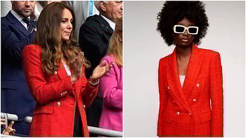 Duchess Catherine's red Zara blazer caused a stir around social media