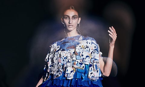 Here's how designer Rahul Mishra recreated the island of Santorini in his collection for Paris Haute Couture Week