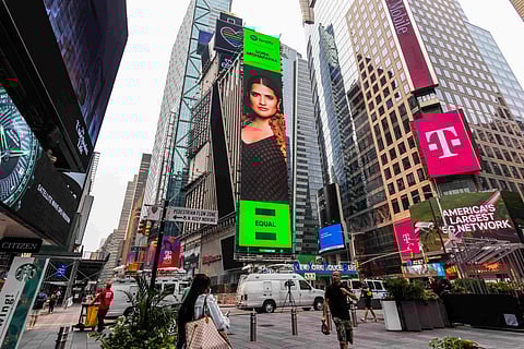 Sona Mohapatra features on the Times Square Billboard in New York