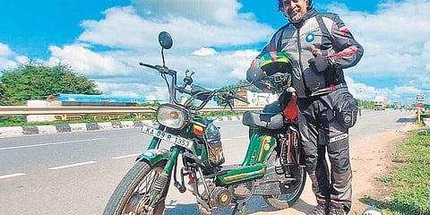 Girish had done his first K2K ride on a Classic 500 in 2014 and later on a Yezdi 250 in 2017. For his next ride in 2018, he chose a scooter.