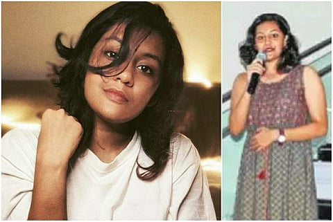 (L) Singer Arya Dhayal, (R) Arya inaugurating the musical stairs at M G Road metro station on December 29