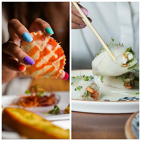 Baked Crab and Gỏi Cuốn