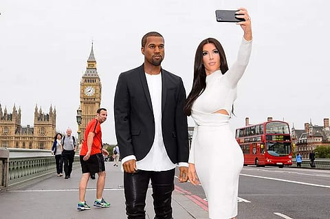 Kanye West and Kim Kardashian's wax figures