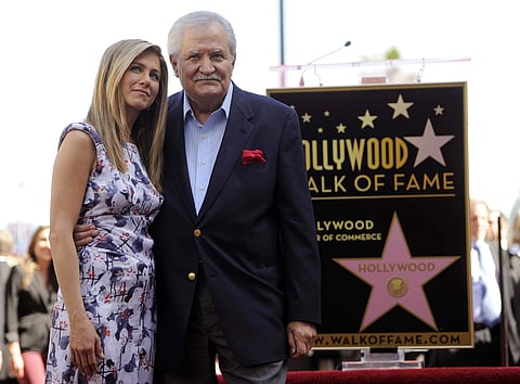 Actress Jennifer Aniston with her father, John Aniston