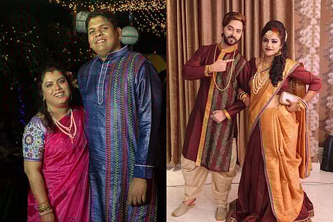Brides and grooms in Abheri Crafts' Porinoy Collection