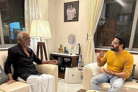 Rishab Shetty with Rajinikanth