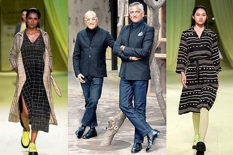 Silhouettes from the latest collection by label Abraham & Thakore