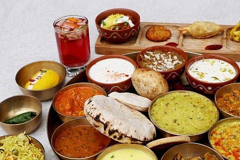 Undhiyu platter at Gaurang's Kitchen in Hyderabad