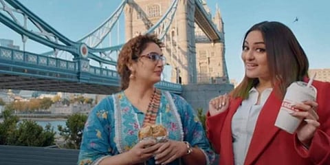 A still from the film, 'Double XL' starring Sonakshi Sinha and Huma Qureshi. (Photo | YouTube screengrab)