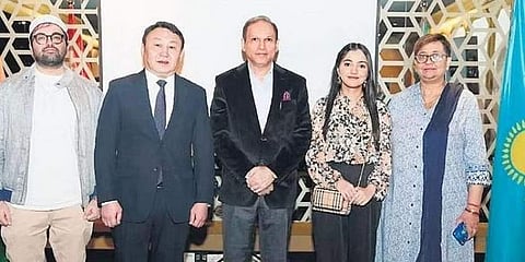 Darkhan Seitenov (2nd from left), Deputy Head of Mission, Embassy of the Republic of Kazakhstan; flanked by from (L-R) Mir Osman Ali Khan, Director, MAK Projects; Dr Nawab Mir Nasir Ali Khan