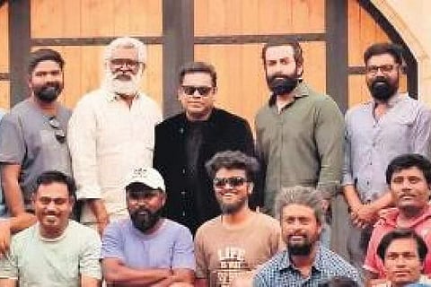 The team of Aadujeevitham, an upcoming Malayalam epic survival drama directed by Blessy