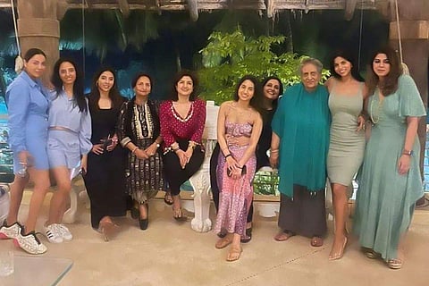 Suhana Khan and Gauri Khan with guests at a party ahead of New Year