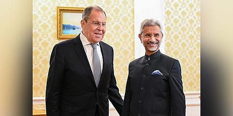 External Affairs Minister S Jaishankar meets Russian counterpart Sergey Lavrov, in Moscow.. (File | PTI)