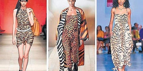 Models in Salvatore Ferragamo, Roberto Cavalli, Kenneth Ize.