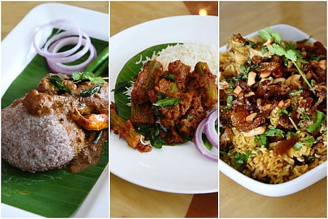 Ragi Mudda with Kozhi Chettinad, Munakkada Ulli Karam & Thalassery Chicken Biryani