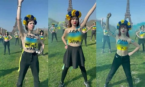 Femen held a topless protest