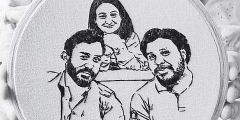 Aswathy Dev's embroidery hoop art