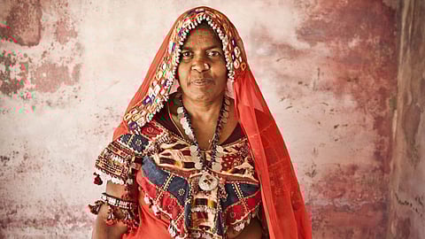 A Lambadi woman in her traditional attire